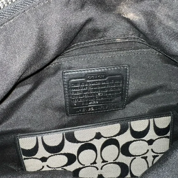 Coach Black and White Signature Tote - Picture 2 of 5